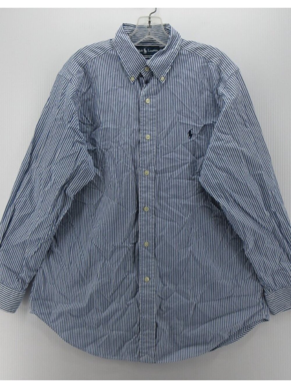 VINTAGE Ralph Lauren Shirt 16 Button Down Striped Pony Classic Fit